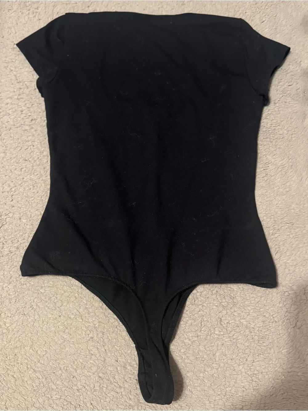 Intimately Free People Womens Fair & Square Neck Sz S Long Sleeve Bodysuit Black
